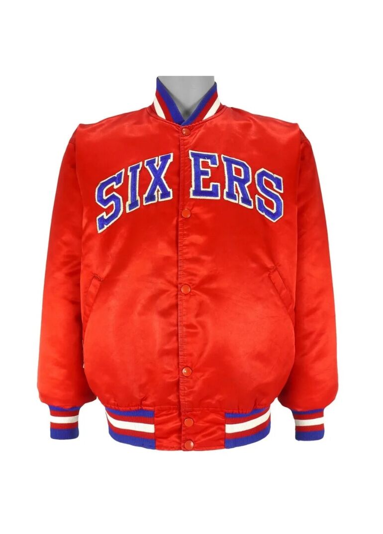76ers Philadelphia Sixers Vintage Red Jacket 3 76ers Philadelphia Sixers Red Jacket