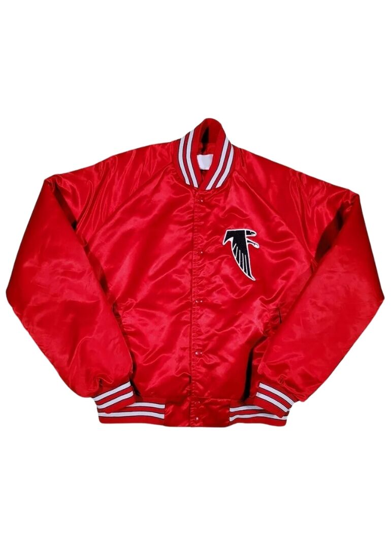 80’s Atlanta Falcons Bomber Satin Jacket 1 80’s Atlanta Falcons Bomber Satin Jacket