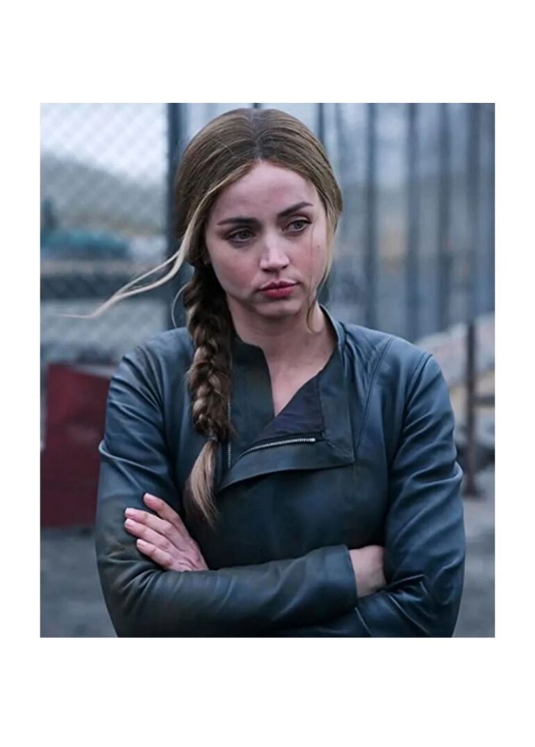 Ana De Armas Ghosted Jacket 2 Ana De Armas Black Ghosted Jacket