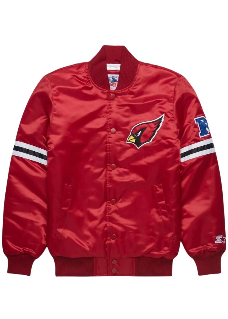 Arizona Cardinals Satin Varsity Jacket 1 Arizona Cardinals Satin Varsity Jacket