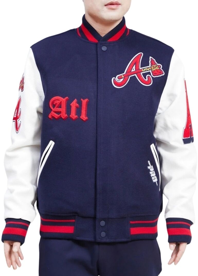 Atlanta Braves Old English Wool Varsity Jacket 1 Atlanta Braves Old English Wool Varsity Jacket