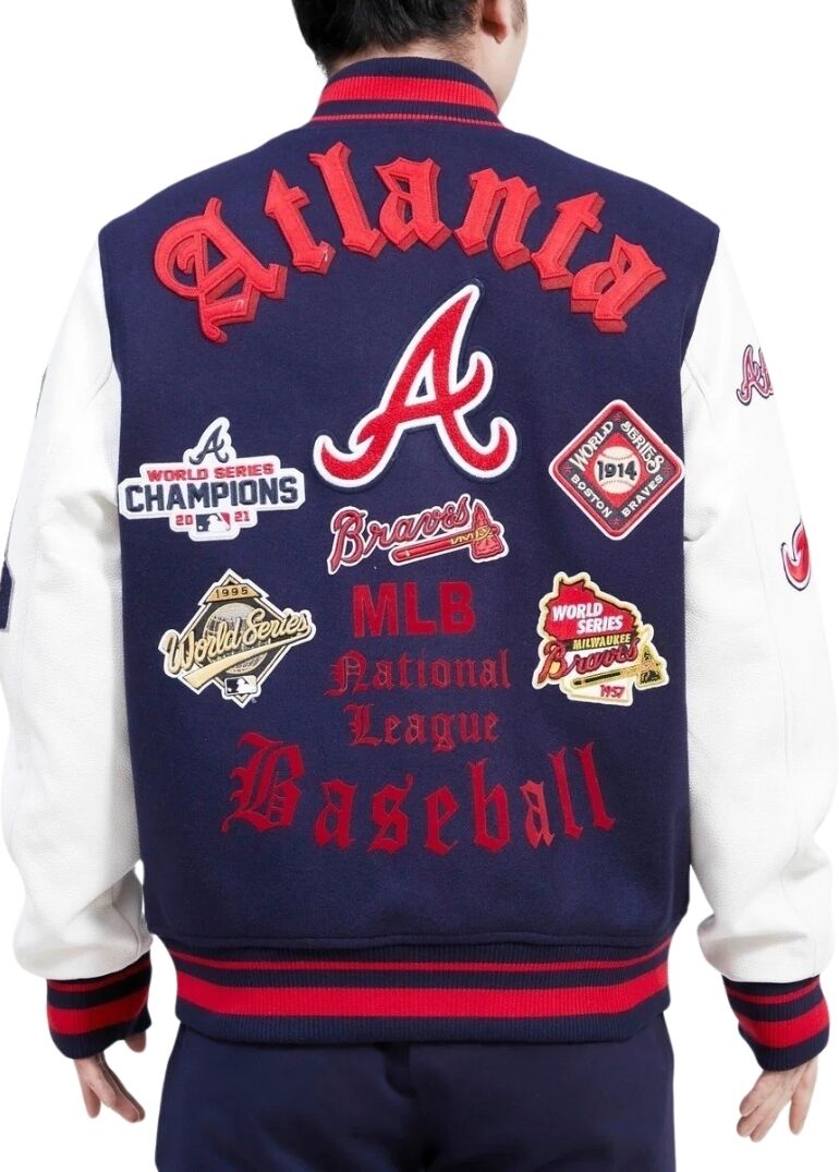 Atlanta Braves Old English Wool Varsity Jacket 2 Atlanta Braves Old English Wool Varsity Letterman Jacket