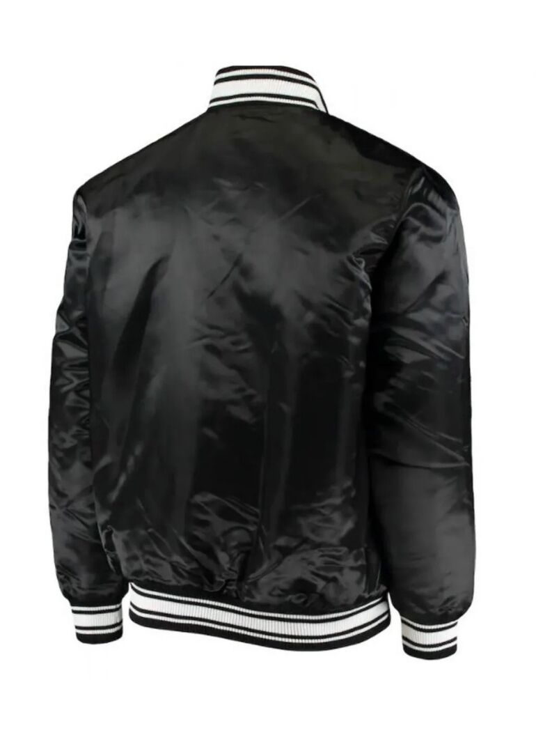 Atlanta Falcons Satin Black Starter Jacket 2 Atlanta Falcons Satin Black Jacket