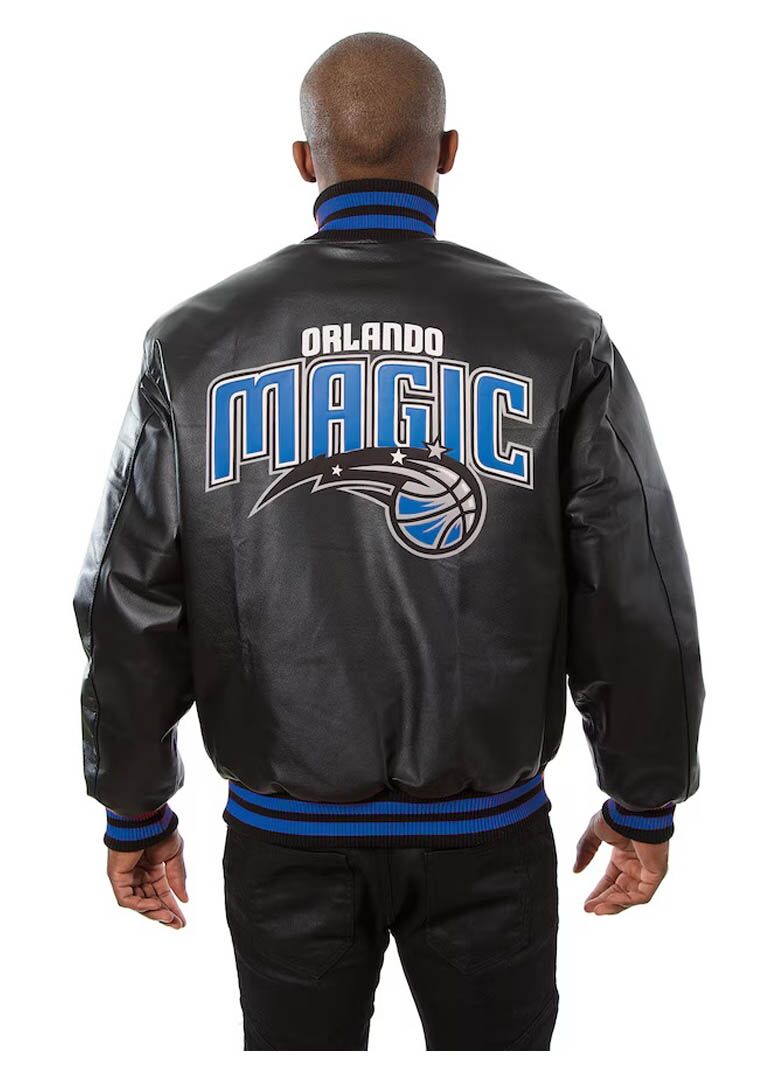 Men’s JH Design Black Orlando Magic Leather Jacket 2 Men’s JH Design Black Orlando Magic Leather Jacket