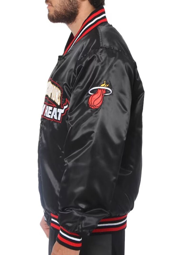 Miami Heat Black NBA Finals Champions Full-snap Jacket 3 Miami Heat Black NBA Finals Champions Full-snap Varsity Jacket