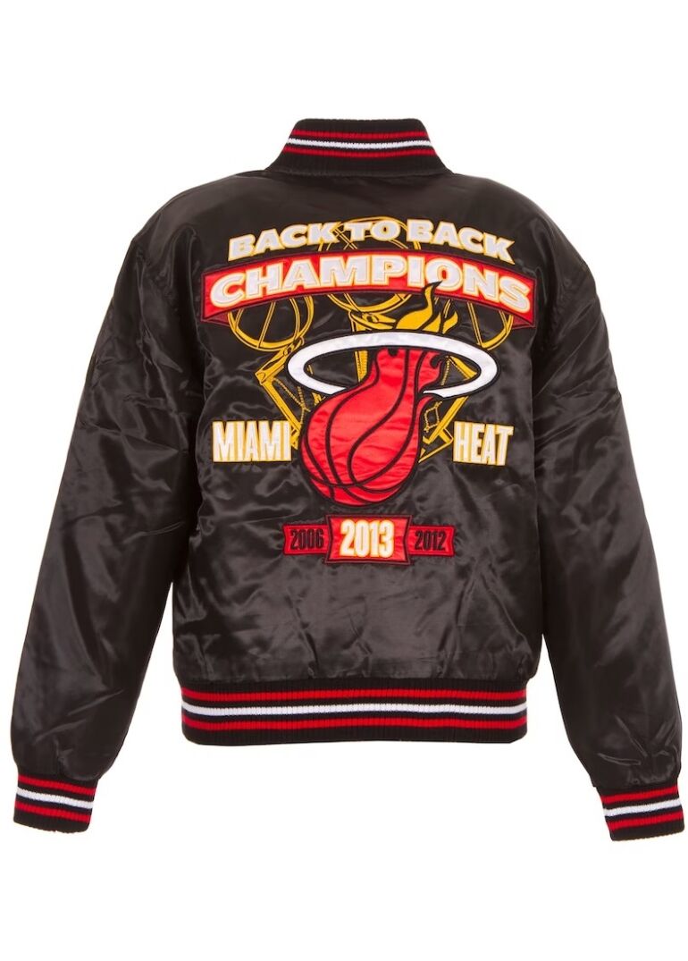 Miami Heat Black NBA Finals Champions Full-snap Jacket 2 Miami Heat Black NBA Finals Champions Jacket