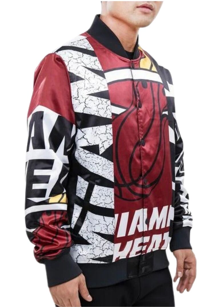 Miami Heat Mashup Satin Varsity Jacket 3 Miami Heat Mashup Satin Jacket