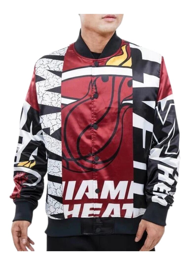Miami Heat Mashup Satin Varsity Jacket 1 Miami Heat Mashup Satin Varsity Jacket