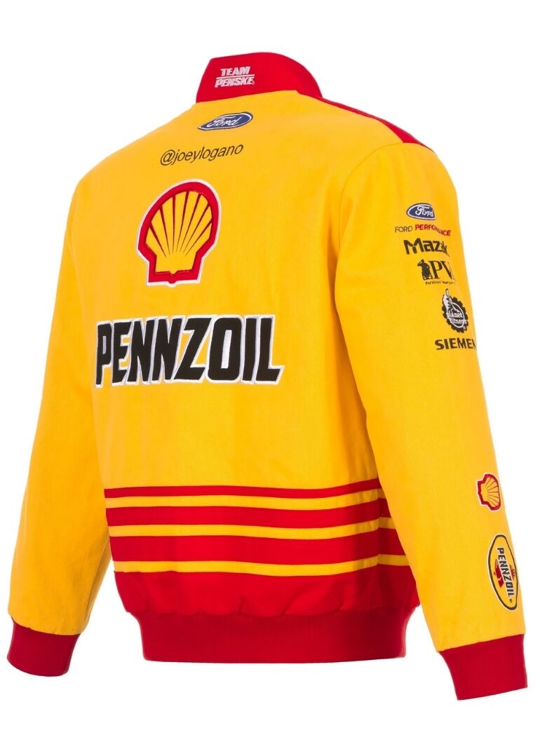 Nascar Joey Logano Shell Pennzoil Twill Full-Snap Jacket 4 Nascar Joey Logano Shell Twill Full-Snap Jacket