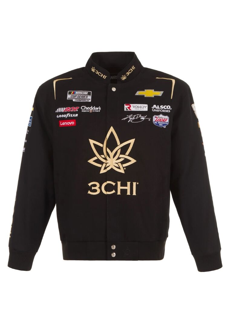 Nascar Kyle Busch 3Chi Cotton Twill Full Snap Jacket 1 Nascar Kyle Busch Cheddar’s Cotton Twill Full Snap Jacket