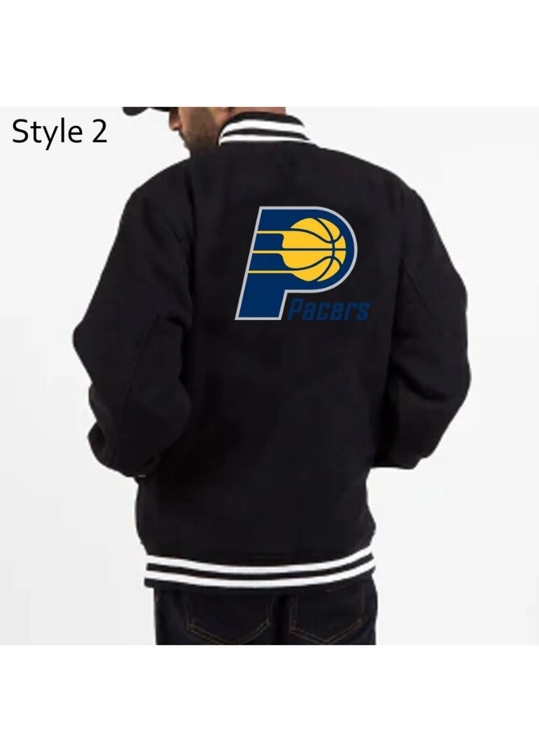 Indiana Pacers Varsity Navy Wool Jacket 4 Navy Indiana Pacers Wool Bomber Full-Snap Jacket