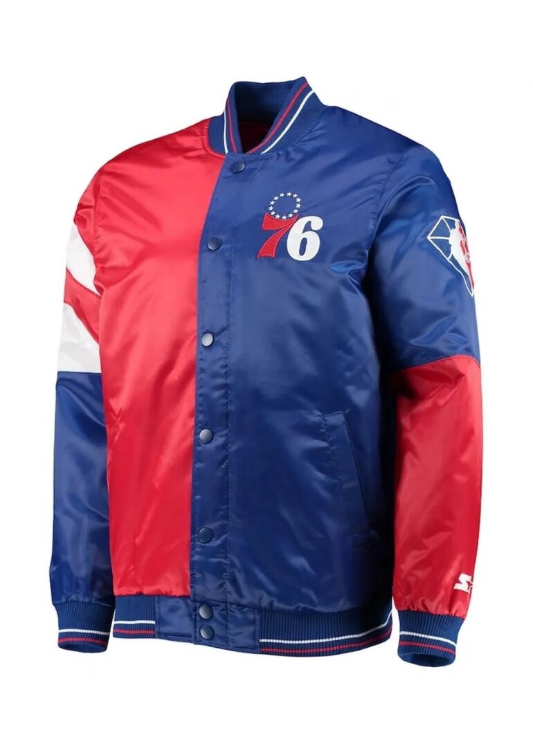 Philadelphia 76ers 75th Anniversary Leader Full-Snap Jacket 1 Philadelphia 76ers 75th Anniversary Leader Full-Snap Jacket