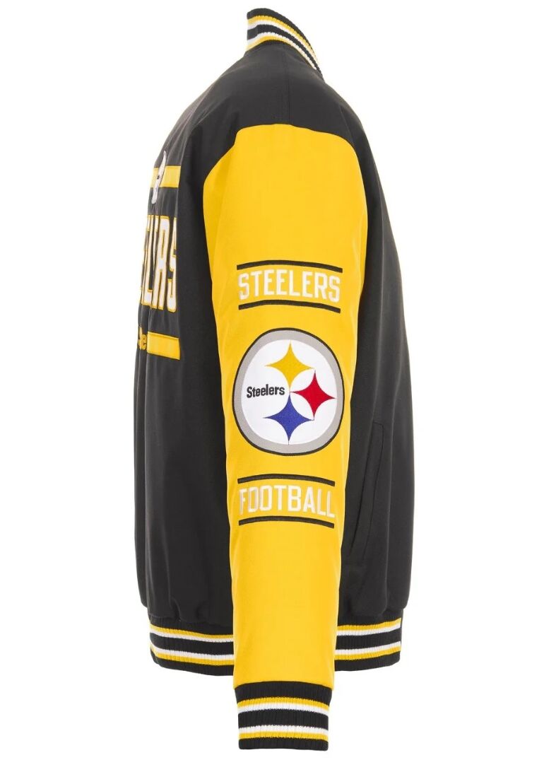 Pittsburgh Steelers Poly Twill Varsity Jacket 4 Pittsburgh Steelers Twill Varsity Jacket