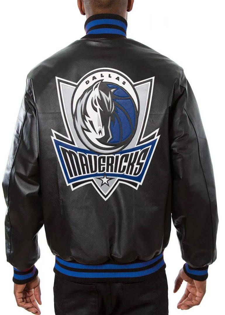 Varsity Dallas Mavericks Black Leather Jacket 2 Varsity Dallas Mavericks Black Leather Jacket