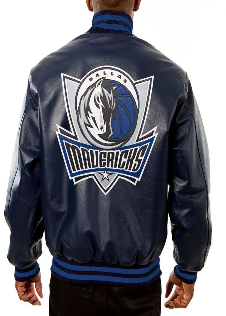 Varsity Dallas Mavericks Navy Blue Leather Jacket 2 Varsity Dallas Mavericks Navy Blue Leather Jacket
