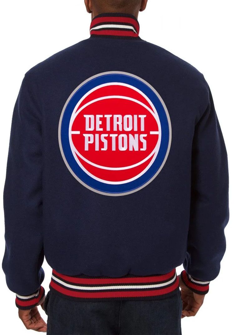 Varsity Detroit Pistons Navy Blue Wool Jacket 2 Varsity Detroit Pistons Navy Blue Wool Jacket