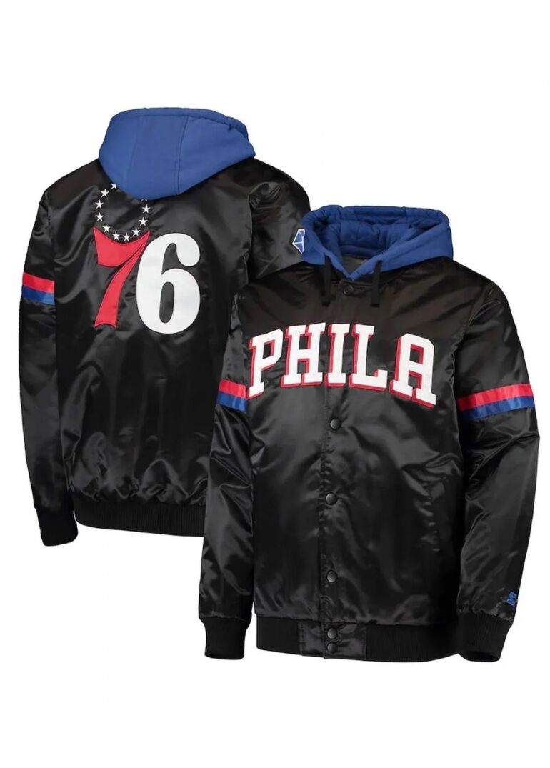 Varsity Philadelphia 76ers Full-Snap Hoodie Jacket 3 Varsity Philadelphia 76ers Full-Snap Jacket