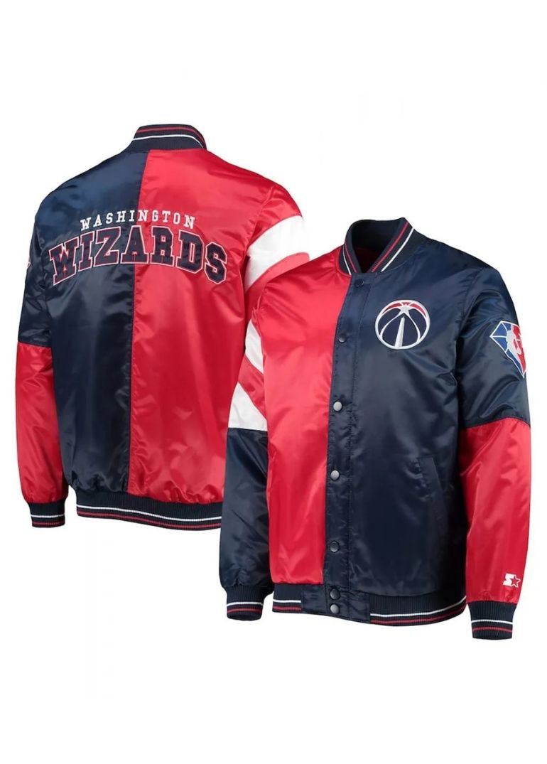 Washington Wizards Leader 75th Anniversary Satin Jacket 3 Washington Wizards Leader 75th Satin Jacket