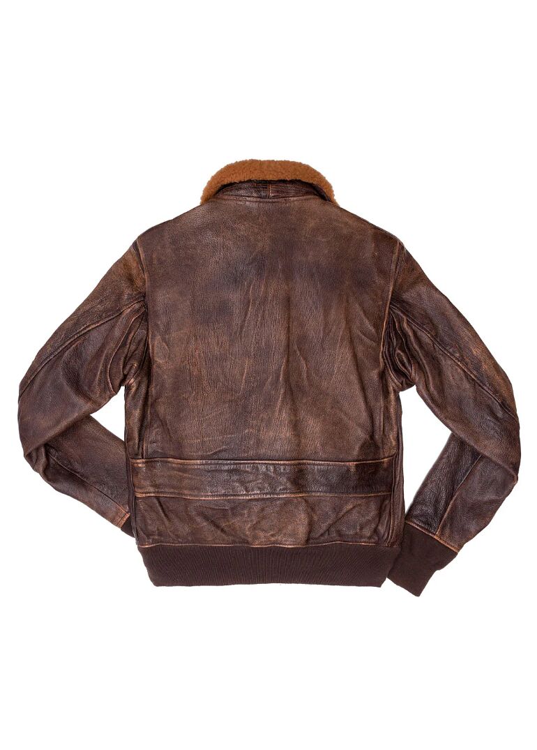 Brown Distressed Leather Bomber Jacket For Mens 2 Avenger-G1-Bomber-Jacket-mens-distressed-brown-back-Cockpit-USA-Z21P007