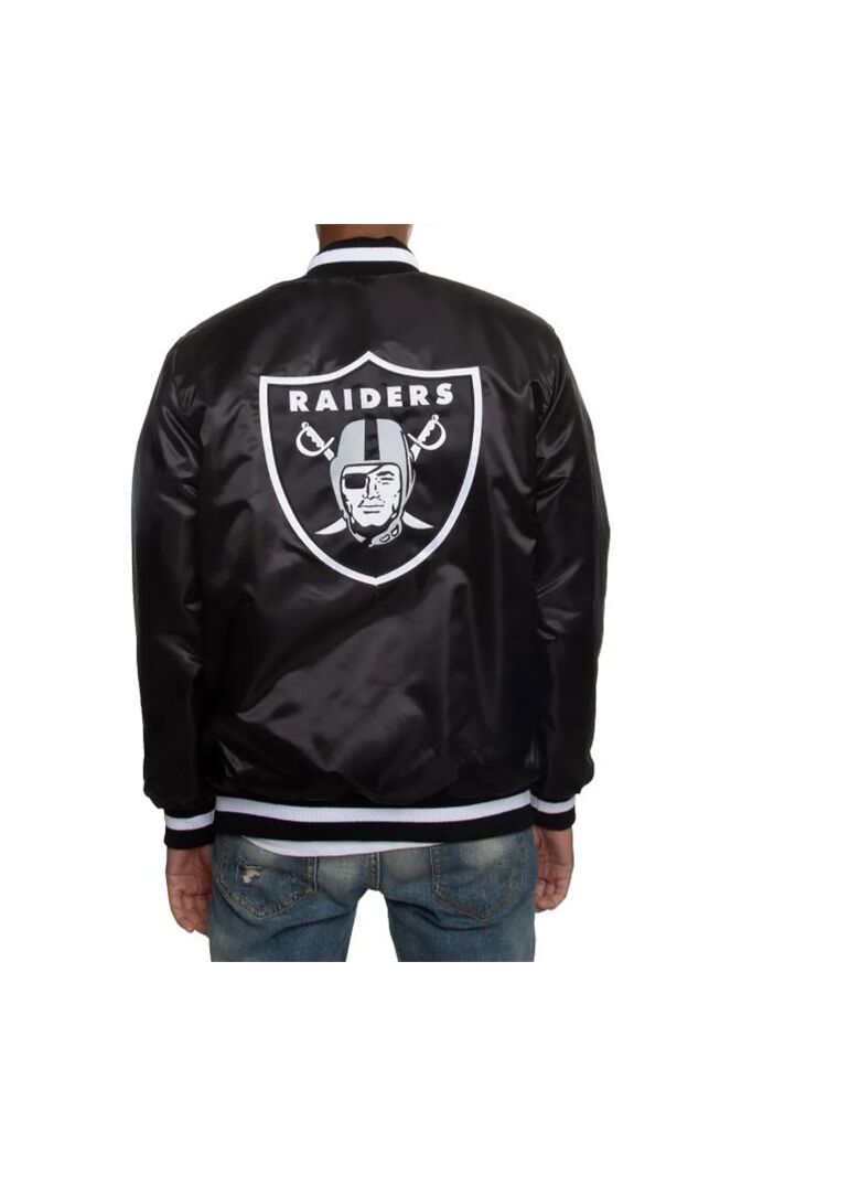Oakland Raiders Satin Black and White Jacket 2 Oakland-Raiders-Satin-Black-and-White-Jackets-8