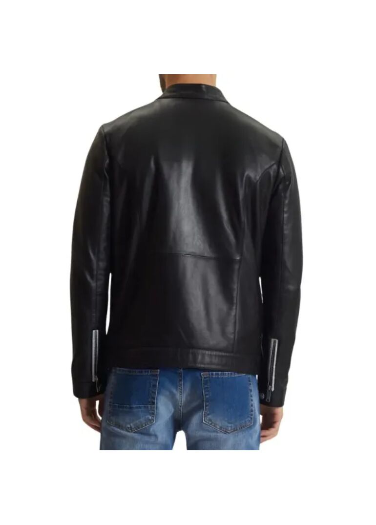 Black Leather Cafe Racer Biker Jacket Mens 2 black-leather-biker-jacket-men