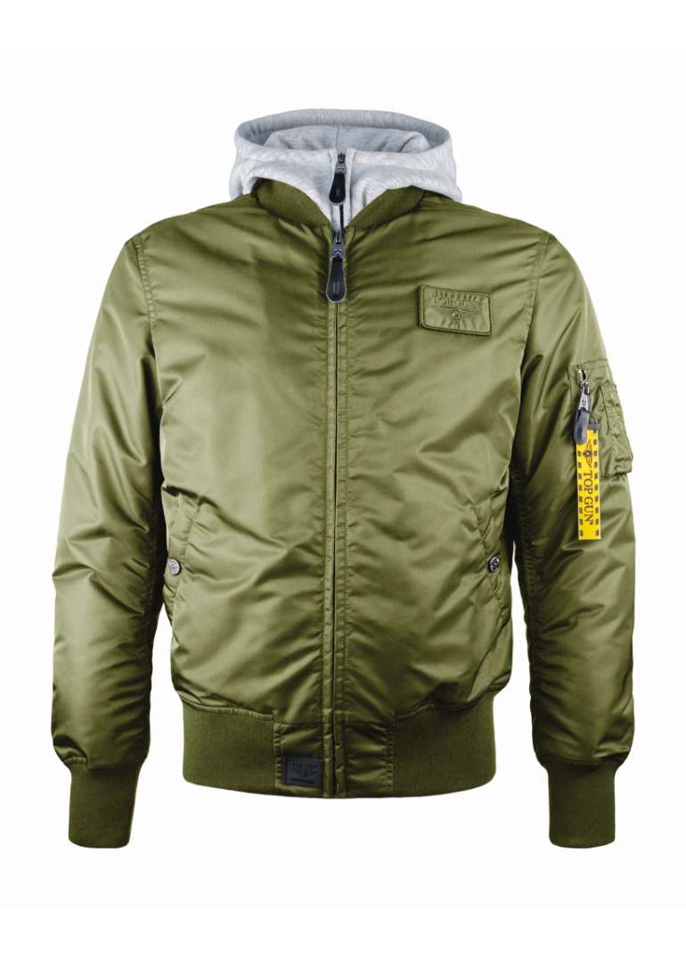 Hooded Ma-1 Nylon Bomber Jacket 1 topgun-men-TGJ2443-OLI-F-nylon-flight-bomber