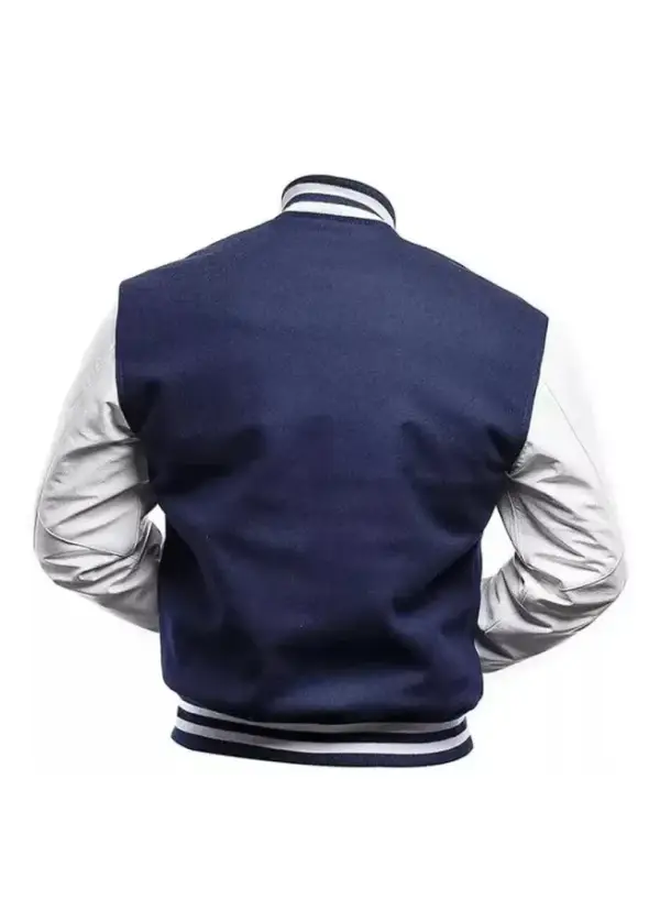 Navy Blue Varsity Letterman Jacket 3 Navy Blue Varsity Letterman Jacket - Image 3