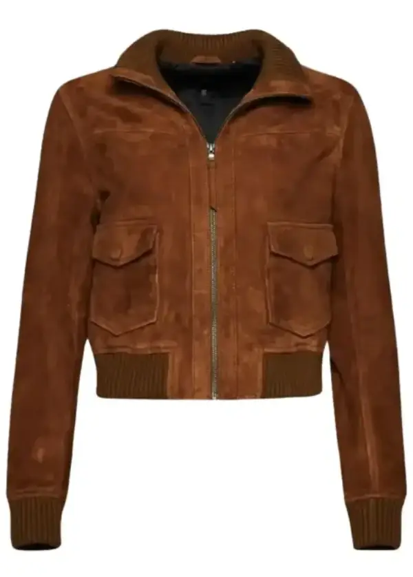 Suede Leather Brown Bomber Jacket Womens 1 Suede Leather Brown Bomber Jacket Womens