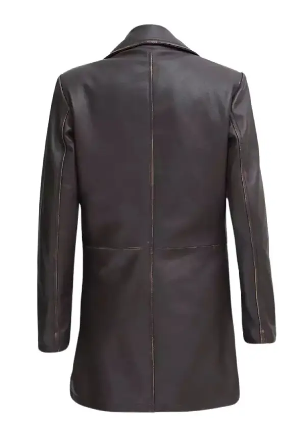 Real Lambskin Dark Brown Leather Coat Womens 3 Real Lambskin Dark Brown Leather Coat Womens