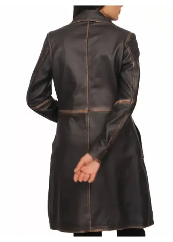 Real Lambskin Distressed Brown Leather Coat Womens 3 Real Lambskin Distressed Brown Leather Coat Womens