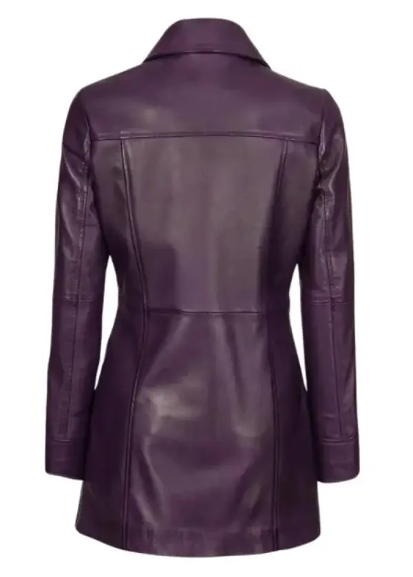 Real Lambskin Purple Leather Coat Womens 3 Real Lambskin Purple Leather Coat Womens