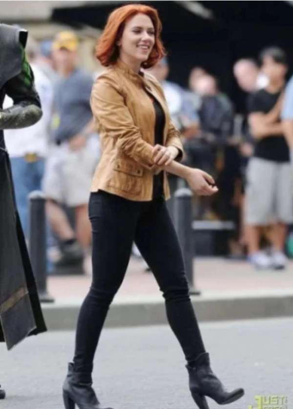 Scarlett Johansson The Avengers Movie Leather Jacket 2 Scarlett Johansson The Avengers Movie Leather Jacket