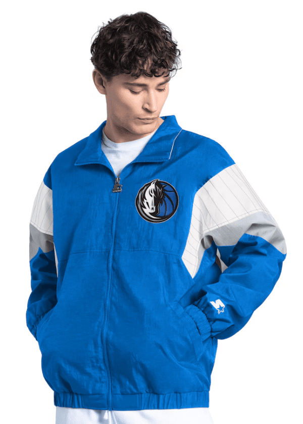 Men's Dallas Mavericks Starter Blue Yard Line Full-Zip Jacket 1 Men's Dallas Mavericks Starter Blue Yard Line Full-Zip Jacket