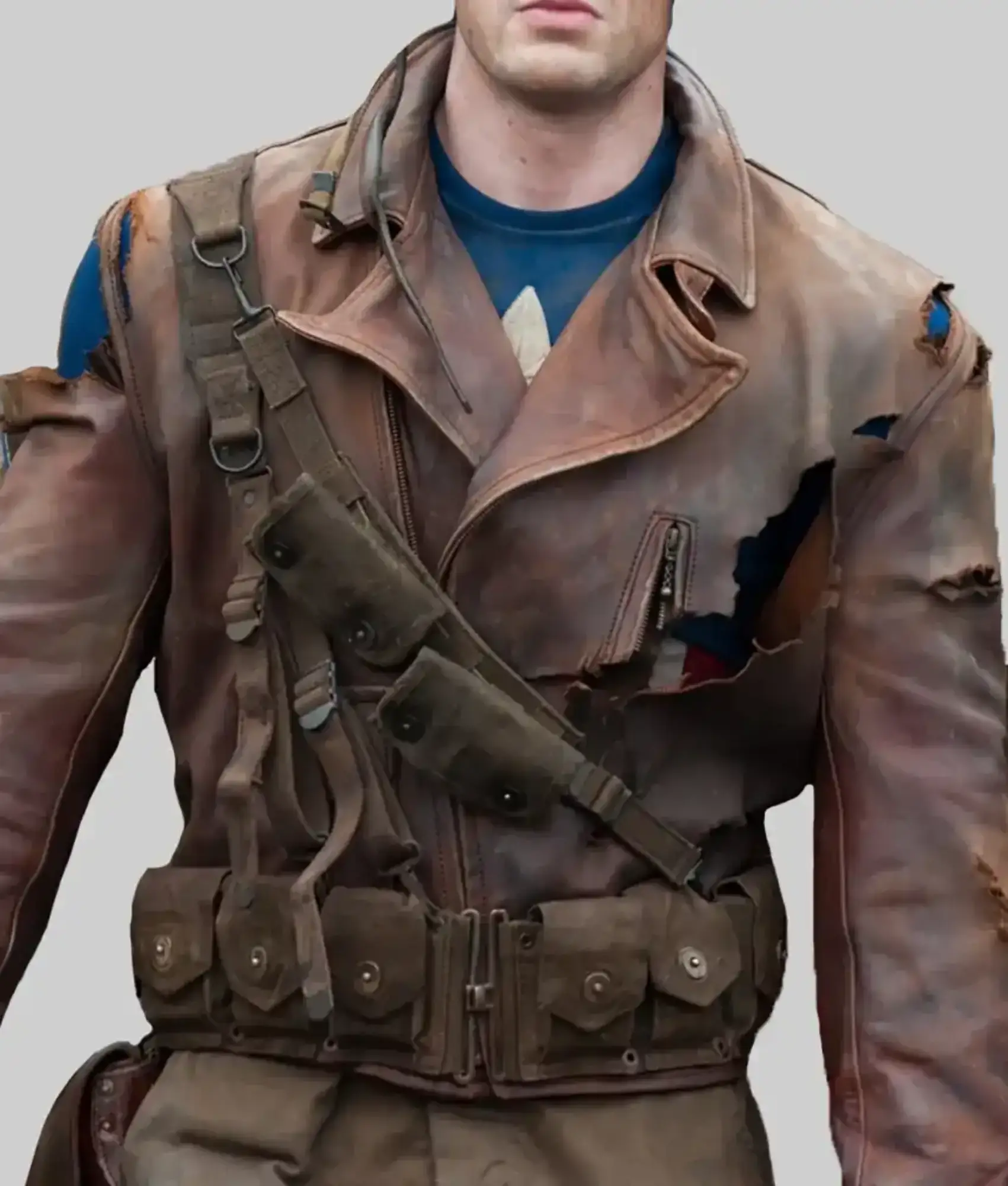 Captain America Brown Leather Jacket 4 Captain America Brown Leather Jacket - Image 4