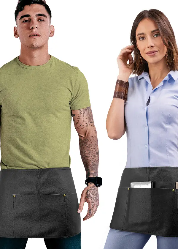Genuine Leather Half Apron - Big Pockets - Adjustable - Restaurant, Barista, Shop, Salon, Bartender, Server, Waiter 1 Genuine Leather Half Apron