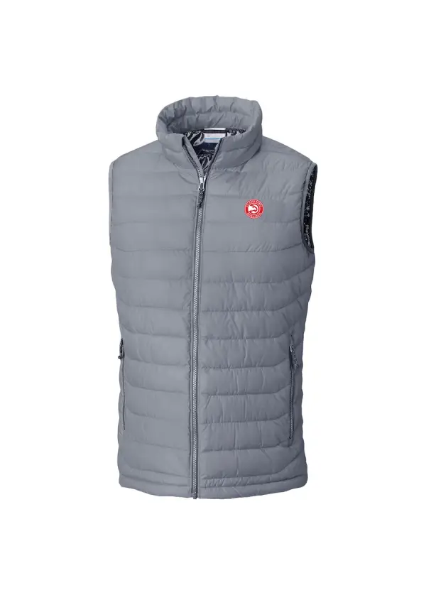 Men's Atlanta Hawks Columbia Gray Powder Lite Omni-Heat Reflective Full-Zip Vest 1 Men's Atlanta Hawks Columbia Gray Powder Lite Omni-Heat Reflective Full-Zip Vest