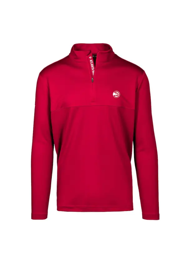Men's Atlanta Hawks Levelwear Red Truth Insignia Core Quarter-Zip Pullover Top 1 Men's Atlanta Hawks Levelwear Red Truth Insignia Core Quarter-Zip Pullover Top