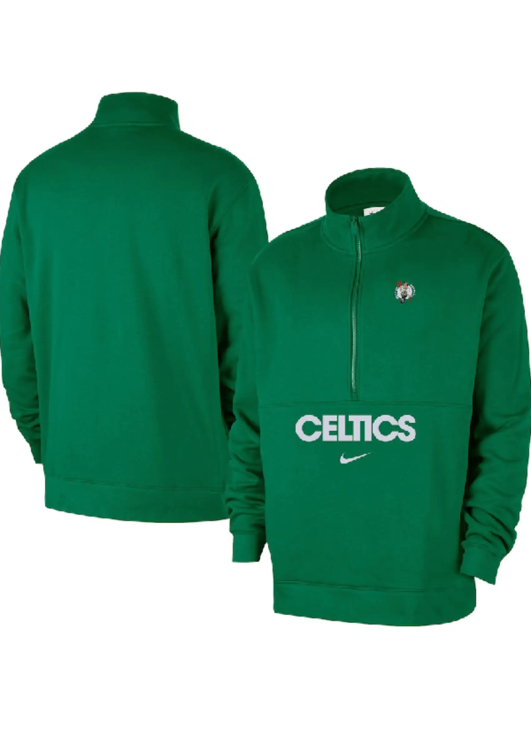 Men's Boston Celtics Nike Kelly Green Courtside Club Half-Zip Pullover 1 Men's Celtics Nike Green Courtside Half-Zip Pullover