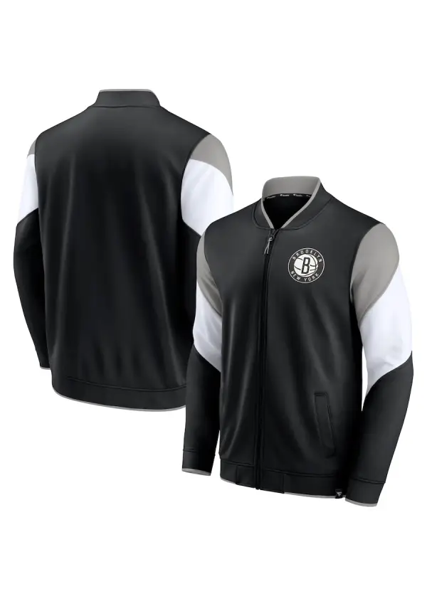 Men's Brooklyn Nets Fanatics Black/Gray League Best Performance Full-Zip Jacket 1 Men's Brooklyn Nets Fanatics Black/Gray League Best Performance Full-Zip Jacket