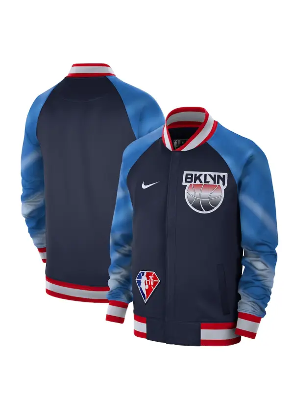 Men's Brooklyn Nets Nike Navy/Red 2021/22 City Edition Therma Flex Showtime Full-Zip Bomber Jacket 1 Men's Brooklyn Nets Nike Navy/Red 2021/22 City Edition Therma Flex Showtime Full-Zip Bomber Jacket