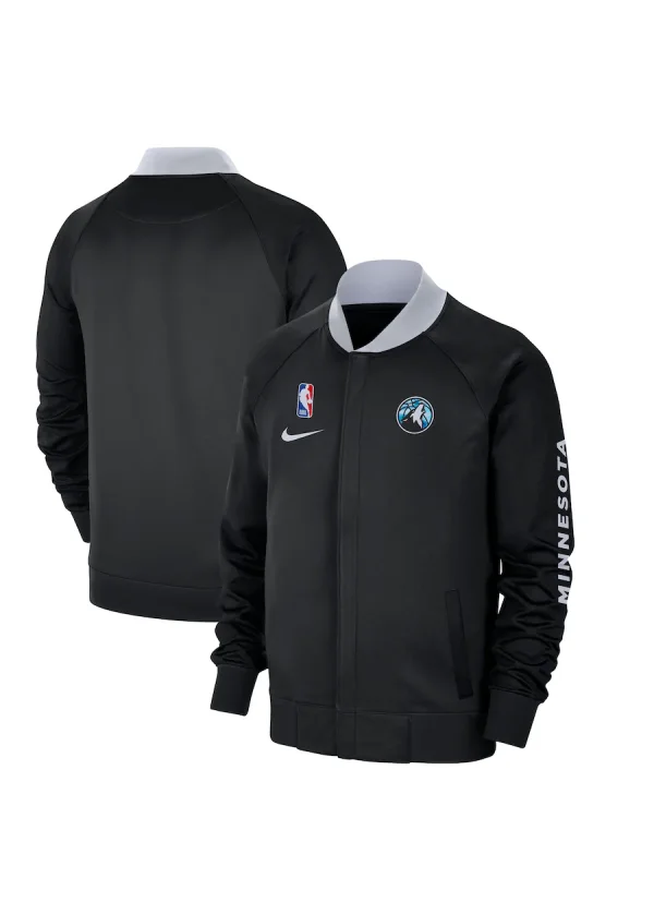 Men's Minnesota Timberwolves Nike Black 2024/25 City Edition Authentic Showtime Performance Full-Zip Jacket 1 Men's Minnesota Timberwolves Nike Black 2024/25 City Edition Authentic Showtime Performance Full-Zip Jacket
