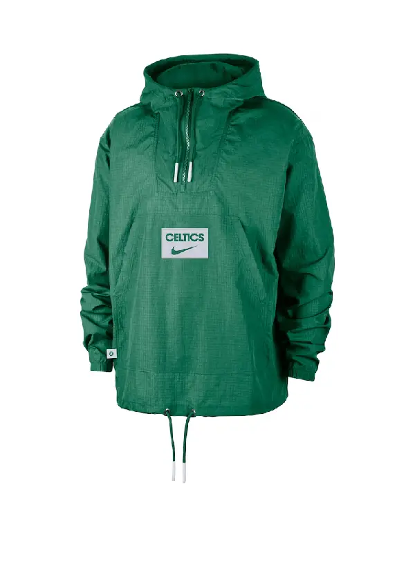 Men's Boston Celtics Nike Green Courtside Premium Club Anorak Quarter-Zip Hoodie Jacket 2 Men's Celtics Nike Green Courtside Anorak Hoodie