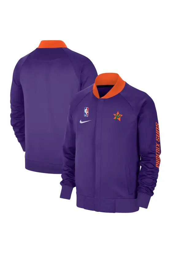Men's Phoenix Suns Nike Purple 2024/25 City Edition Authentic Showtime Performance Full-Zip Jacket 1 Men's Phoenix Suns Nike Purple 2024/25 City Edition Authentic Showtime Performance Full-Zip Jacket