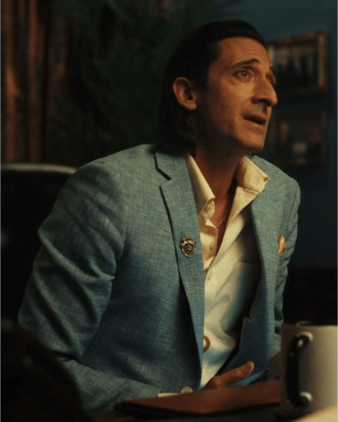 Poker Face 2023 Adrien Brody Blue Blazer 1 Poker Face 2023 Adrien Brody Blue Blazer