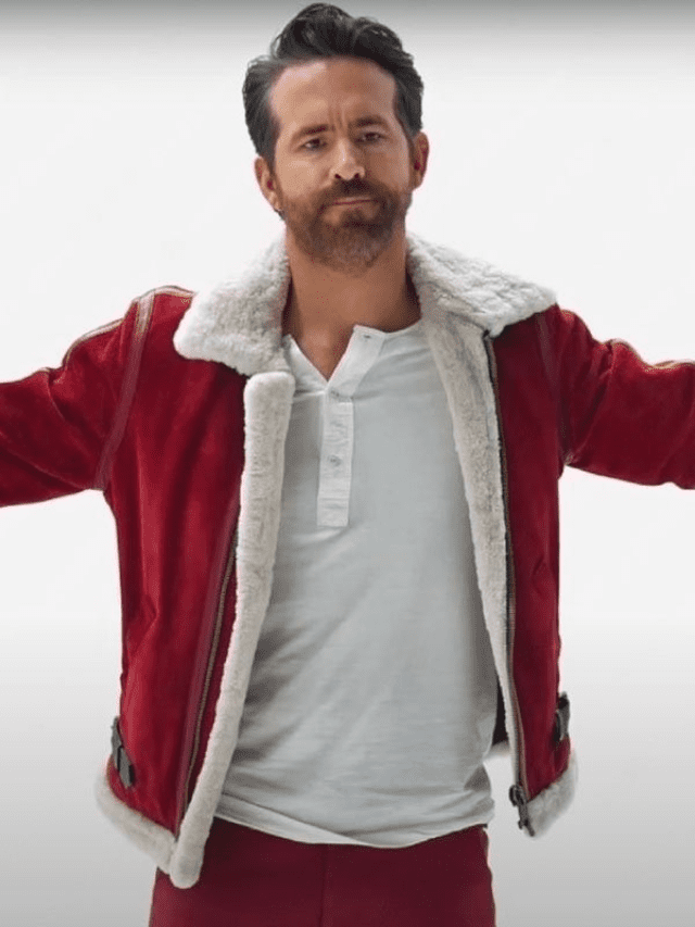 Ryan Reynolds Spirited Red Shearling Leather Jacket 1 Ryan Reynolds Spirited Red Shearling Leather Jacket