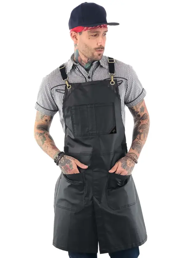 Salon Apron - CrossBack, Water Resistant, Adjustable, SplitLeg - Hairstylist, Barber, Shop 1 Salon Apron - CrossBack