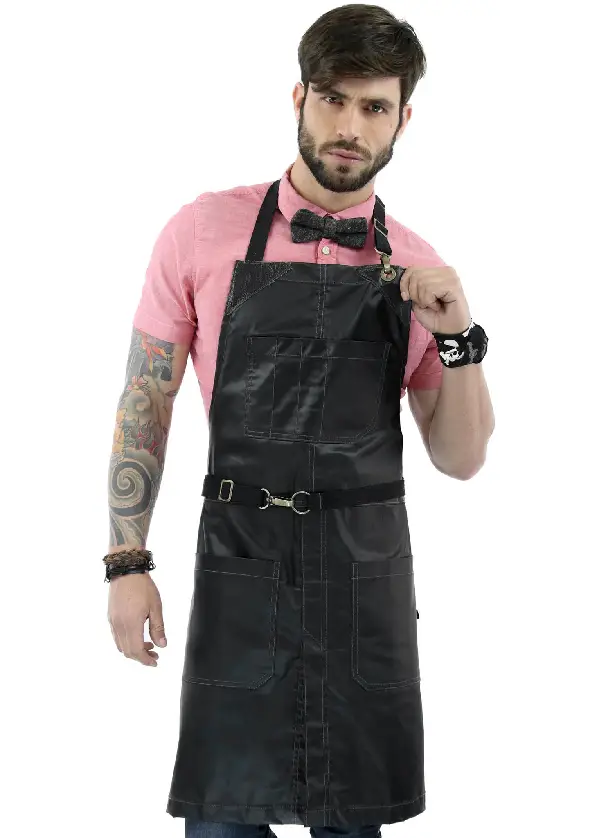 Salon Apron - Water Resistant, Easy-Fastening No-Tie, Adjustable - Hairstylist, Barber, Chef 2 Salon Apron - Water Resistant