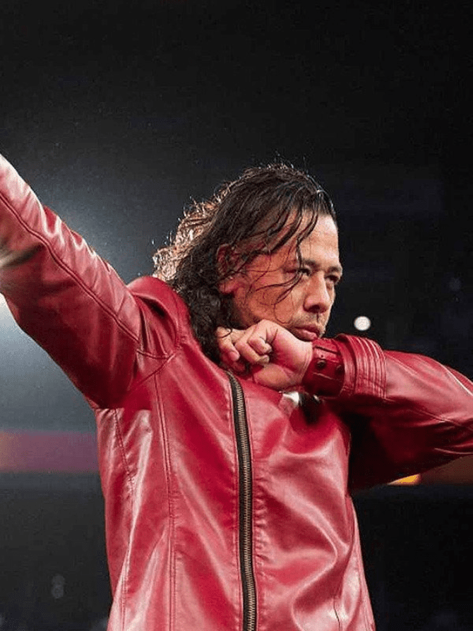 Shinsuke Nakamura WWE Red Biker Leather Jacket 1 Shinsuke Nakamura WWE Red Biker Leather Jacket