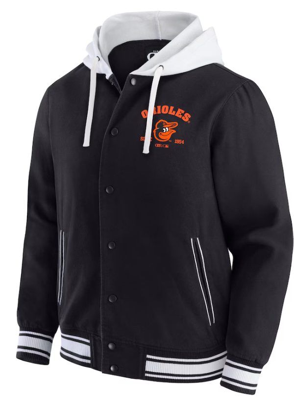 Men's Darius Rucker Collection by Fanatics Black Baltimore Orioles Full-Snap Hooded Jacket 1 Men's Darius Rucker Collection by Fanatics Black Baltimore Orioles Full-Snap Hooded Jacket