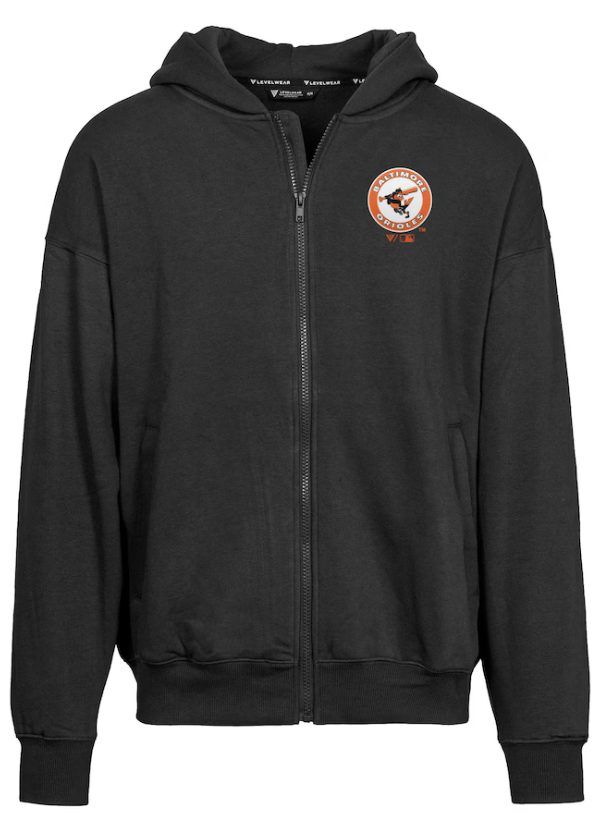 Men's Levelwear Black Baltimore Orioles Uphill Cooperstown Collection Core Logo Full-Zip Hoodie 1 Men's Levelwear Black Baltimore Orioles Uphill Cooperstown Collection Core Logo Full-Zip Hoodie